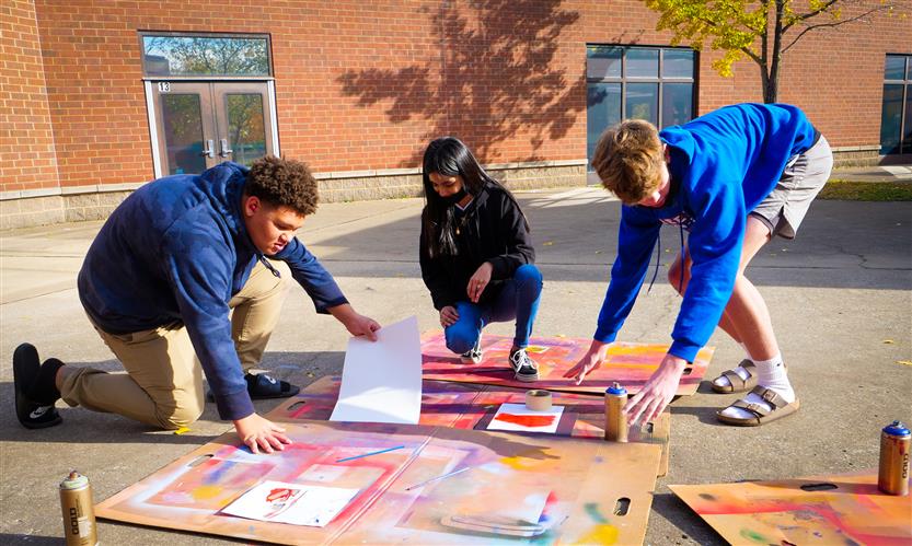 Students make art projects